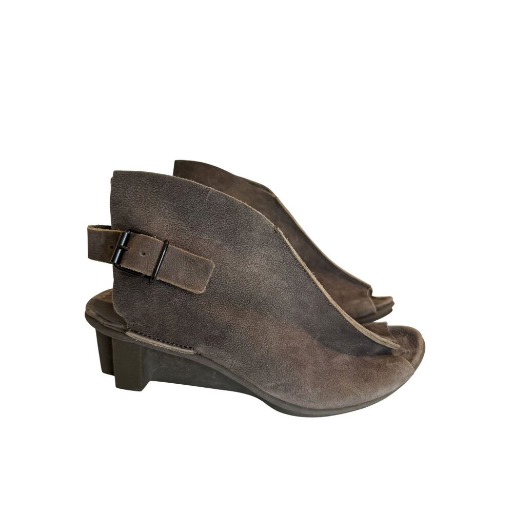 NEW Trippen Womens Mandarin Heeled Sandal Brown Leather UK 39 US 8.5 $392 [jb]